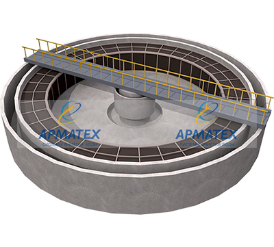 Радиальный отстойник с тонкослойными модулями