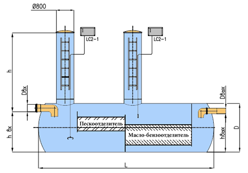 Пескоотделитель-Маслобензоотделитель чертеж